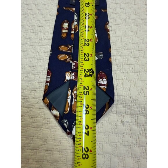 Echo Oxford Shoe Silk Tie Made in USA 55"L 4"W - Picture 9 of 10